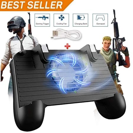Mobile Game Controller für PUBG 5-in-1 Upgrade Version Gamepad Shoot and Aim Trigger Phone Cooling Pad Power Bank für Android