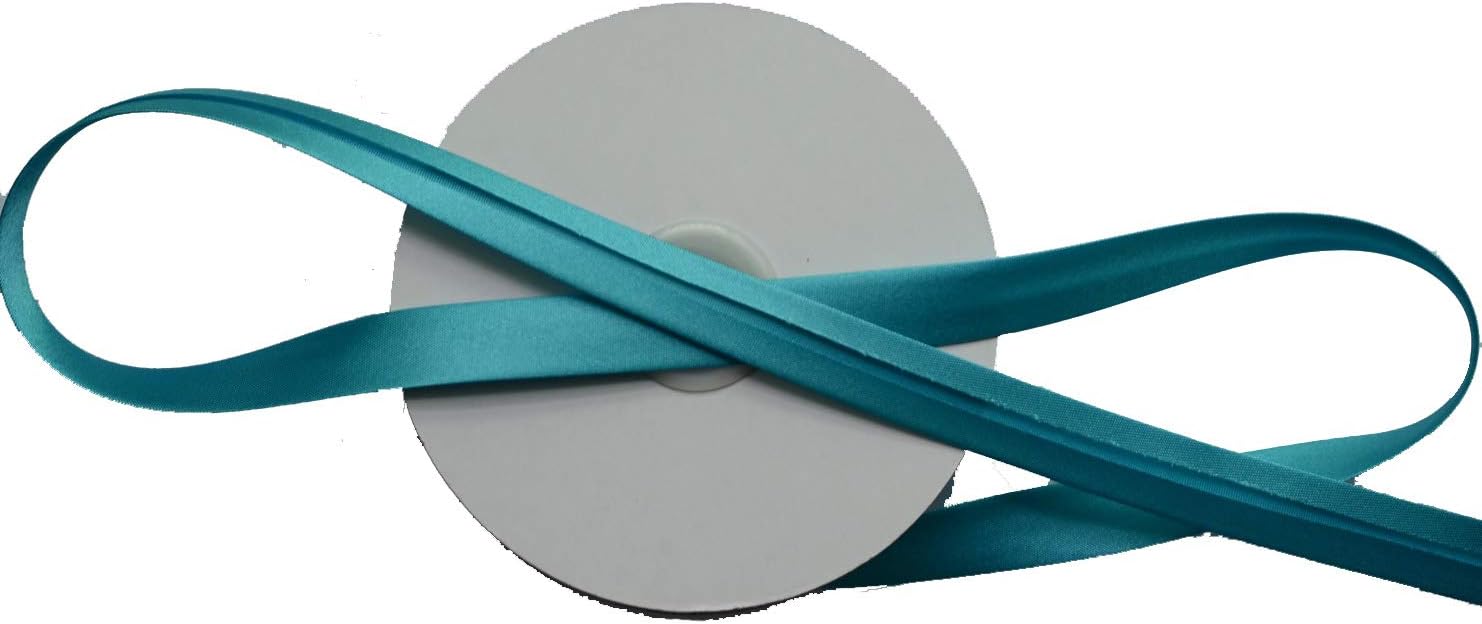 LYRACCES Satin bias Tape Lip Fabric Edge Ribbon Upholstery Sewing Piping Trims 20yards (Turquoise)