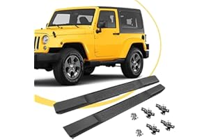 Acmex Running Board Compatible with 2007-2018 Jeep Wrangler JK 2 Door Side Steps Hoop Bar Nerf Bars Door Dropped Steps