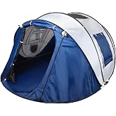 Treefox Pop-up Camping Tent Instant Tent for 2-4 Person Easy Setup Tent | Family Tent Automatic Setup Durable Door Tent with Carry Bag Waterproof Sunshade for Camping Hiking Traveling Outdoor