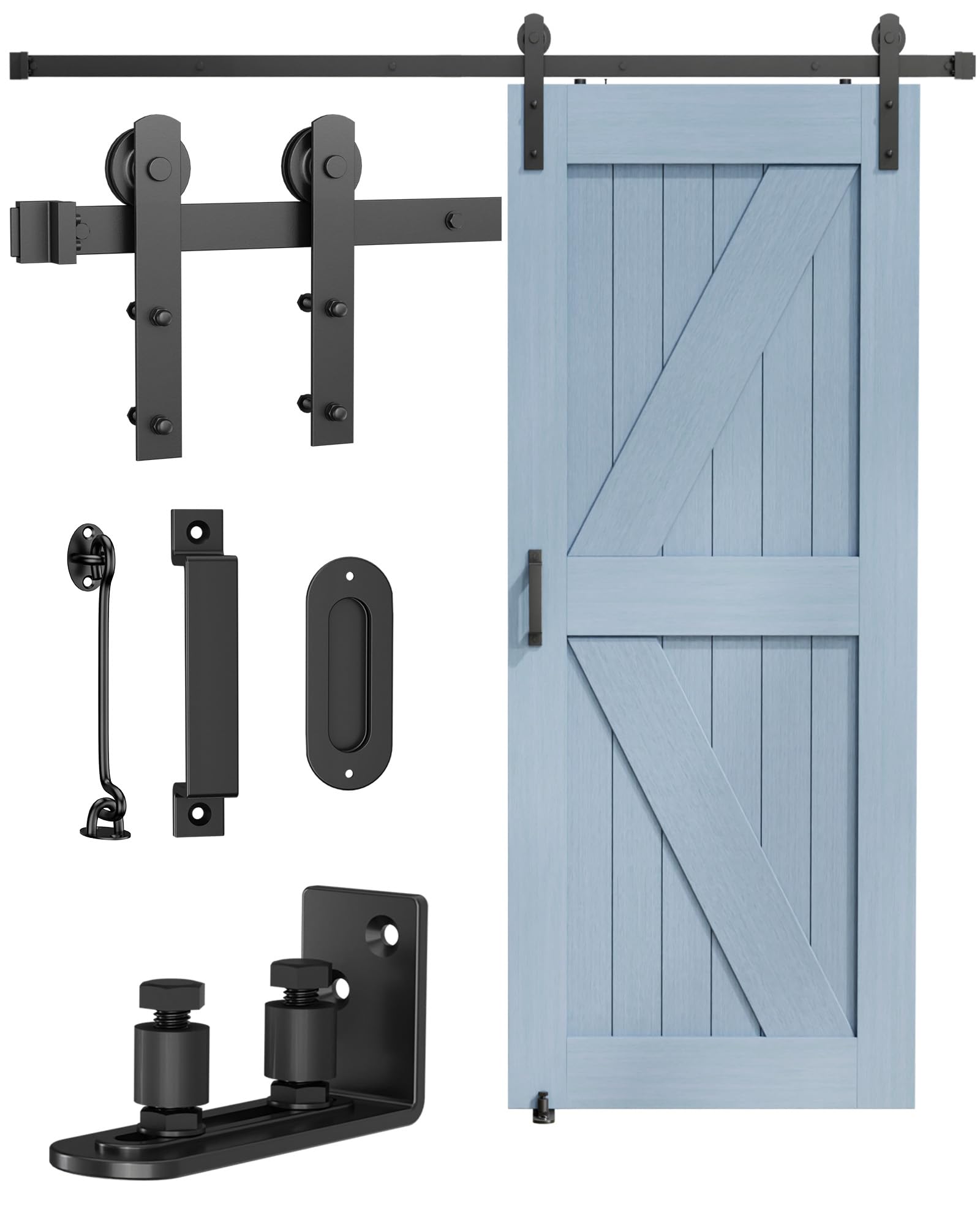 TITECK Sliding Barn Door Hardware Kit - 5 FT Heavy
