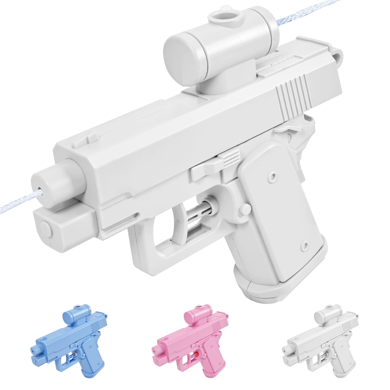 Photo 1 of Prank Water , 2025 Two-Way Water Gun Shoots Backward No Logo Spray from Front and Back, Fun Office & School Parties Pool Prank (White)