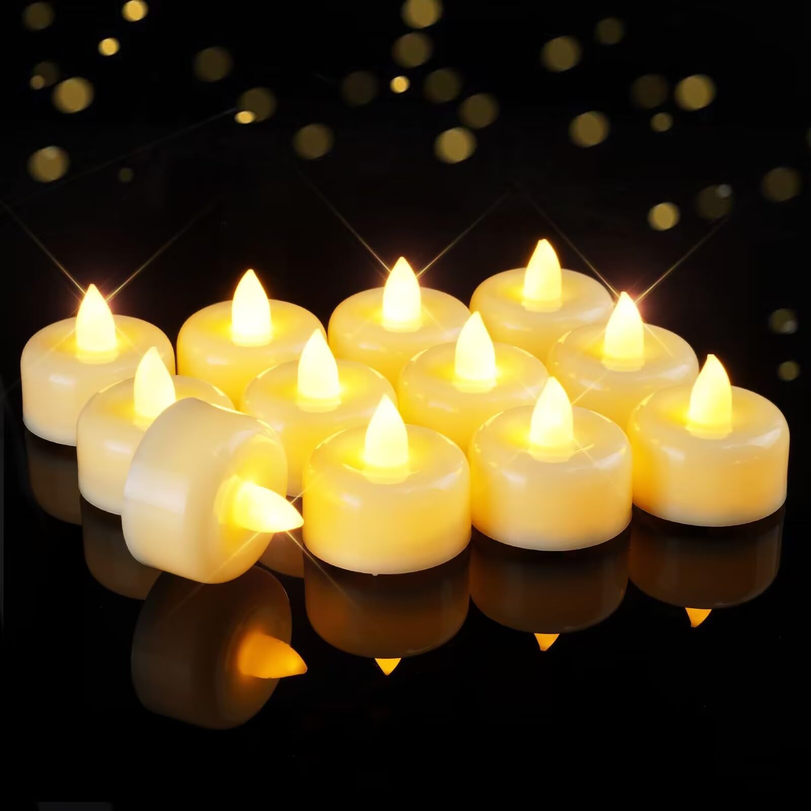 Photo 1 of Raycare 12/24/50/100/150Pack Flameless Candles, Battery Operated LED Tea Lights, Long Lasting Fake Candles, Electric Candles for Wedding, Holiday Party, Centerpieces, Home Decor, Halloween, Christmas