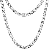 CaptainSteeL Cuban Link Chain Stainless Steel Necklace with Gift Box (5/6/8mm Width,20/22/24in Length,Sliver/14K Gold Plated Two Color)