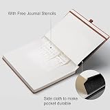 RETTACY Dotted A4 Notebook 192 Pages Leather Hard Cover Journal with Pen Loop view 3
