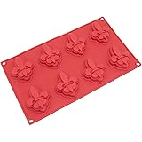Freshware SL-122RD 8-Cavity Silicone Fleur-de-lis Cake and Soap Mold