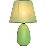 Simple Designs LT2009-GRN Mini Oval Egg Ceramic Table Lamp, Green