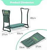 Unibos Heavy Duty Garden Kneeler Seat with Handles & Tools Bag view 3