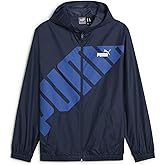 PUMA Mens Hooded Graphic Windbreaker Athletic Outerwear Casual - Black