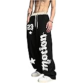 Verdusa Men's Graphic Street Wear Sweatpants Hip Hop Drawstring Waist Baggy Casual Loose Track Pants