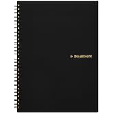 Maruman Mnemosyne Spiral Notebook, B5, 7.17"x10.12", 7mm College Ruled | Professional Black Cover, 160 Lined Pages, Twin-Wire Bound To Lay Flat, Perforated Paper, For School &amp; Office, Made in Japan