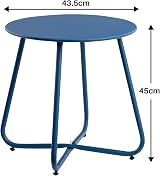 HollyHOME Outdoor Side Table Small Round Navy Blue Weather Resistant view 8