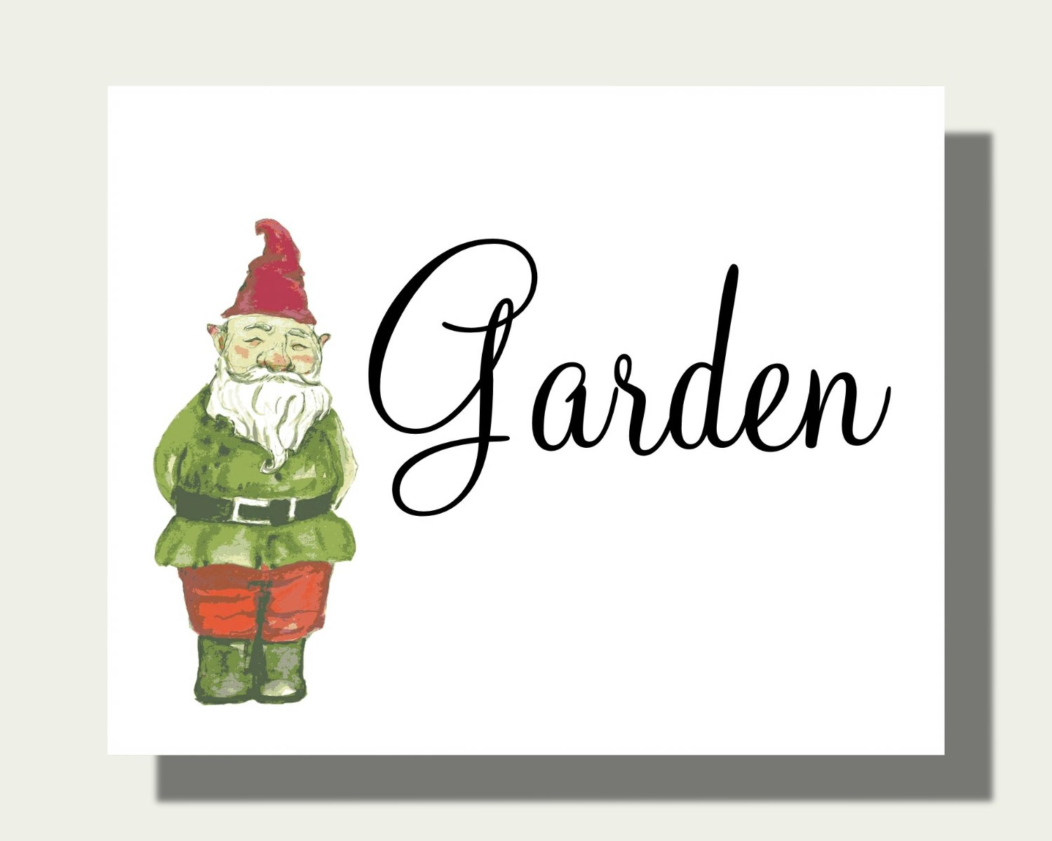 Amazon Com Garden Gnome Art Print Garden Art Print Contemporary Art Print Watercolor Home Decor Quote Art Print Artwork Archival Art Print Illustration Modern Art Picture Pq627 Handmade