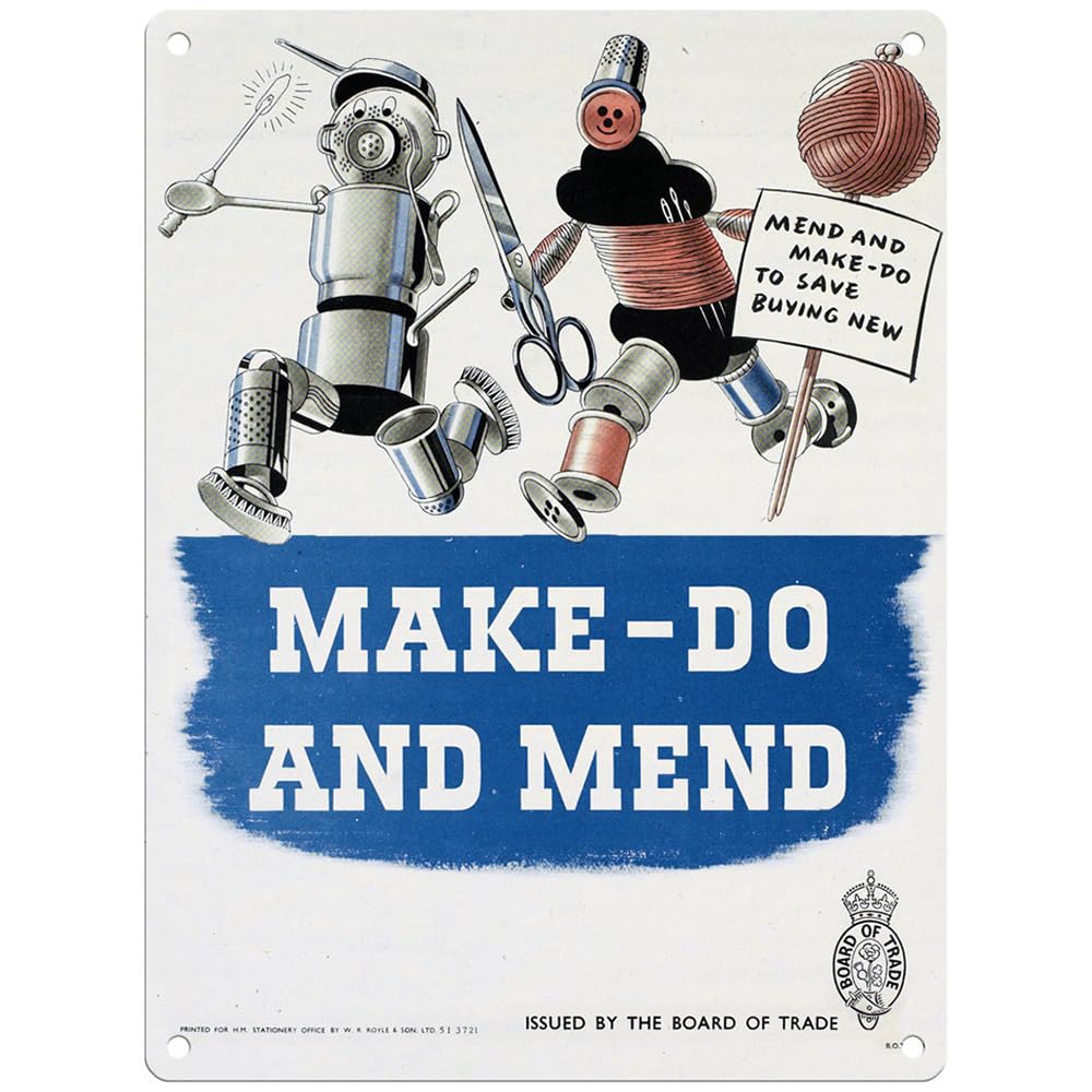 Metal Sign - Official Imperial War Museum (Make-Do and Mend, 15 x 20 cm)