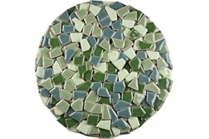 Verz Tile Ceramic Mosaic Tiles for Crafts & Art Projects 200 Grams Vibrant Colors Pieces Fit Together Like a Puzzle Endless Creative Ideas for Mosaic Art DIY Hobbies Small Sizes (Green Mix)