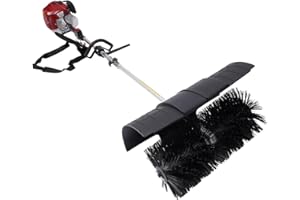 52CC 2-Stroke Hand Held Sweeper, Lawn Sweeper Gas Power Broom with Engine Motor & Sweeping Brush & Protective Cover Gasoline 