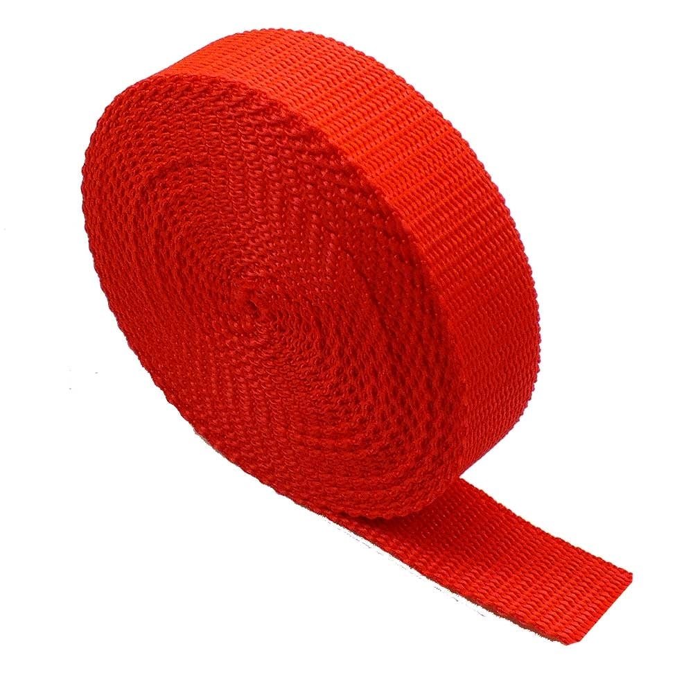 The Bead Shop - 5 Metres - Heavy Duty Polypropylene Webbing Strap Tape for Rucksack, Backpacks, Luggage/Cargo Strapping, Belts (Red, 50mm)