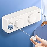 Coltovia Retractable Clothesline Indoor Outside Heavy-Duty, Upgrade 304 Double Stainless Steel Shower Room Clothes line, Fit Rv Balcony Courtyards Indoor Drying Rack Clothesline, 13.8ft