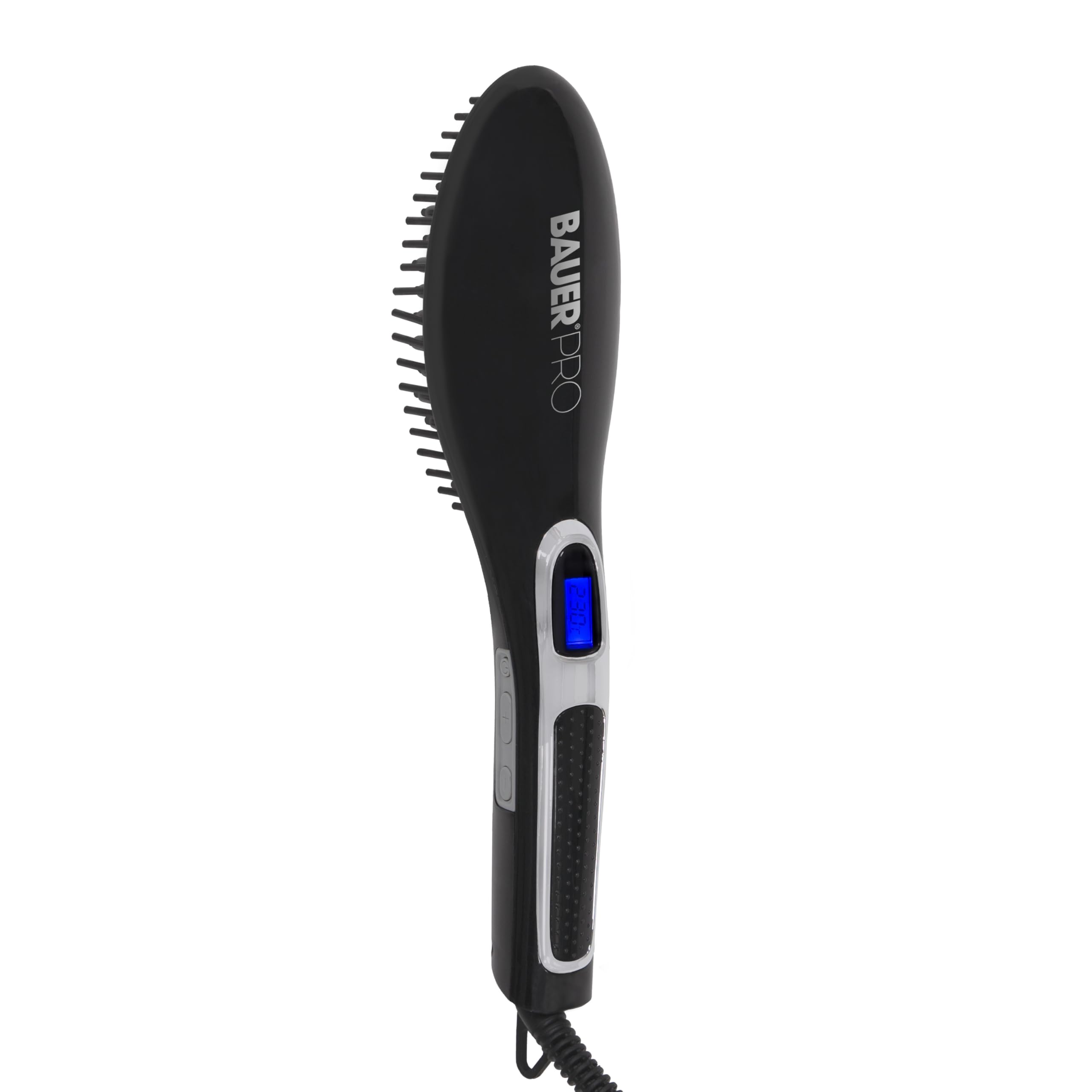 Bauer Professional Hair Straightening Brush - Rapid Heat Technology, Heats up to 230°C - Salon Style Straightening, Digital Display - Auto Shut-Off