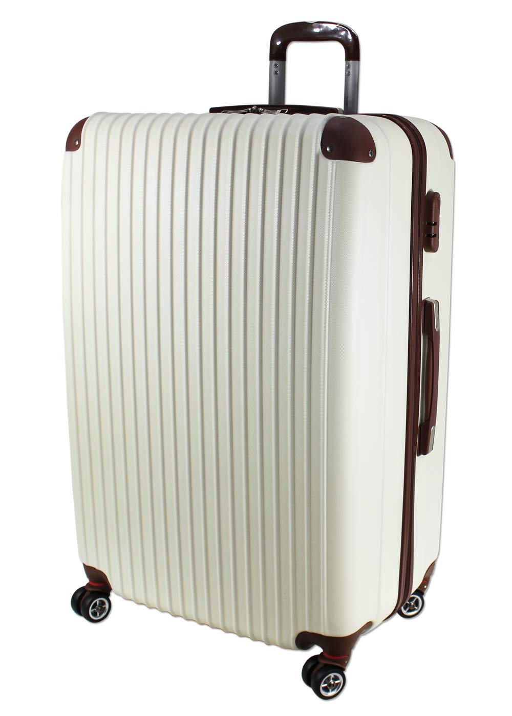 cream hard shell suitcase