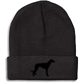 Custom Beanies for Men Italian Greyhound Silhouette Embroidery Skull Cap Winter Hats for Women One Size