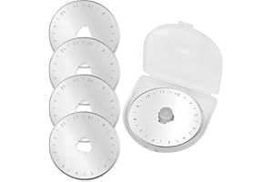 QIVORIMITH Rotary Cutter Blades 45mm 5 Pack for Fits Fiskars,Olfa,Truecut Rotary Cutter Replacement Arts Crafts Quilting,Sharp and Durable