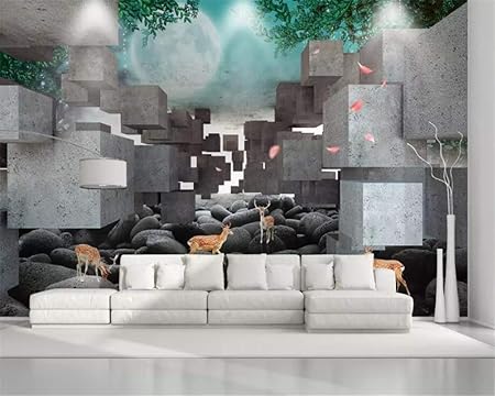 Téléchargement gratuit Images Hongyuanzhang Photo Personnalisee 3d Papier Peint Mural Cube Cerf dernière salutations