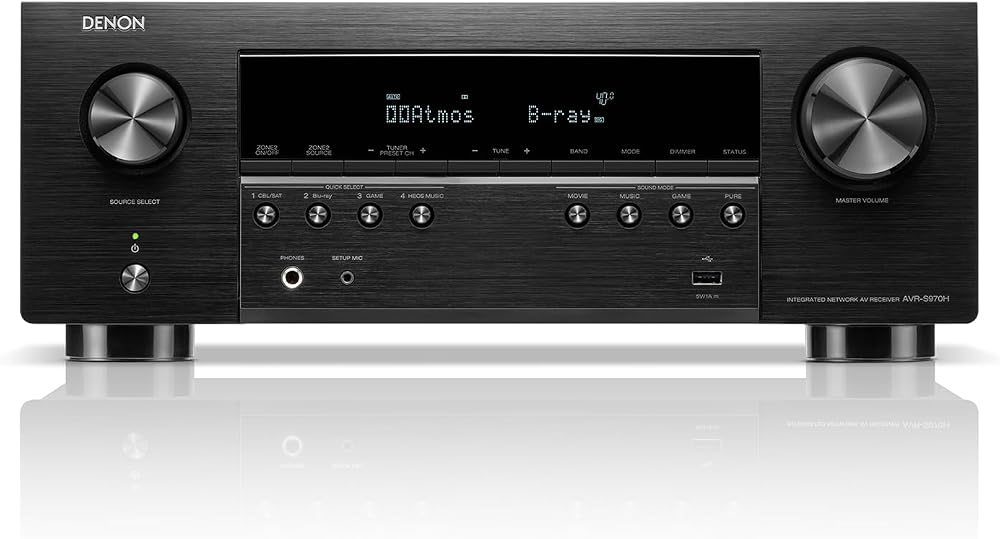 Denon AVR-S970H 8K AV Receiver 7.2ch Dolby Atmos DTS:X Alexa WiFi Bluetooth