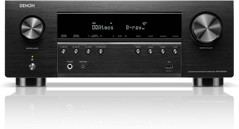 Denon AVR-S970H 8K AV Receiver 7.2ch Dolby Atmos DTS:X Alexa WiFi Bluetooth