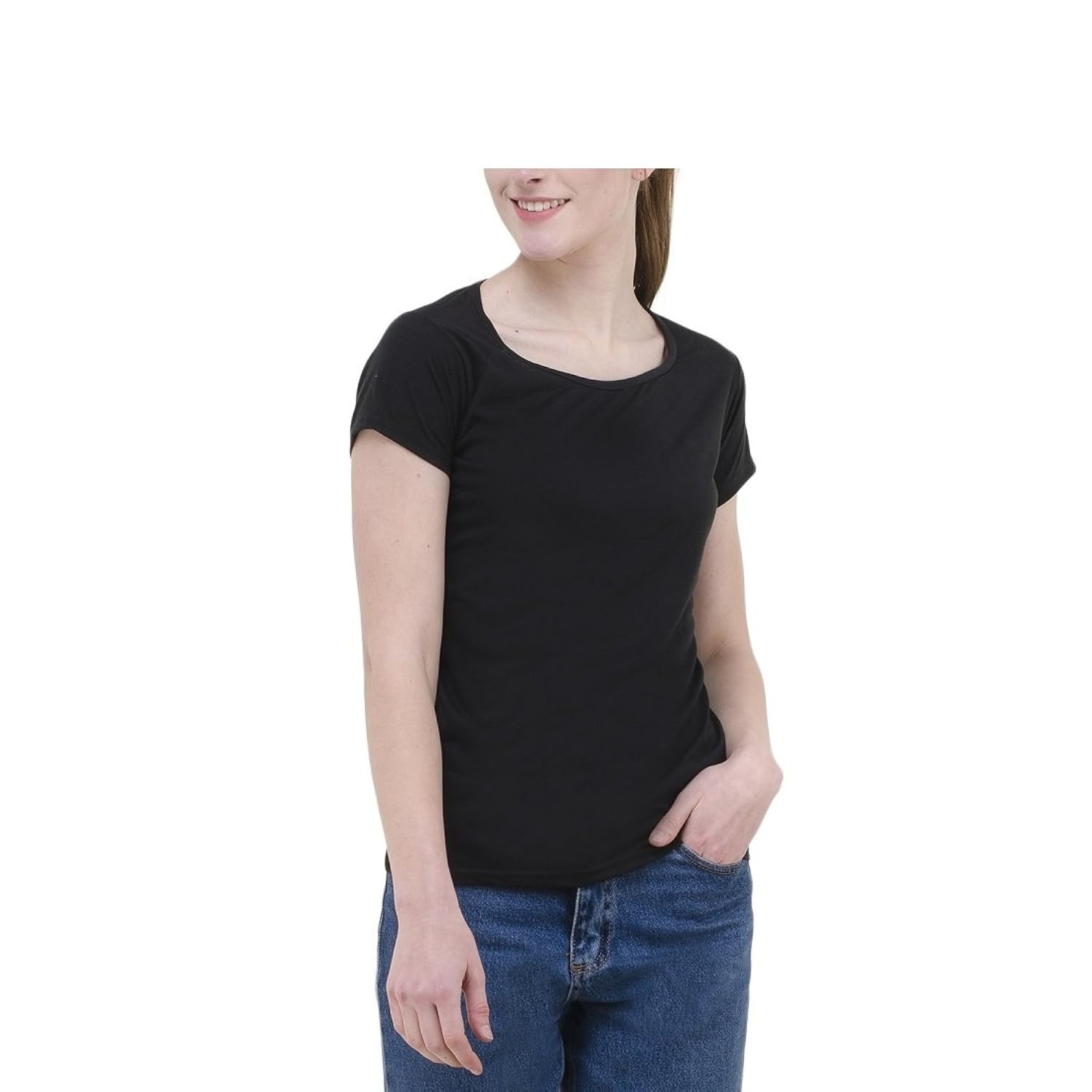 lime cotton plain regular fit t shirt for women