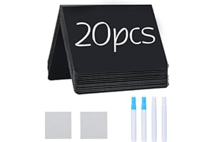 GRENNMAULER 20 Pack Mini Chalkboard Signs, 4"x3" Small Chalkboard Sign, Food Labels for Wedding Party Buffet Bakery Table Signs