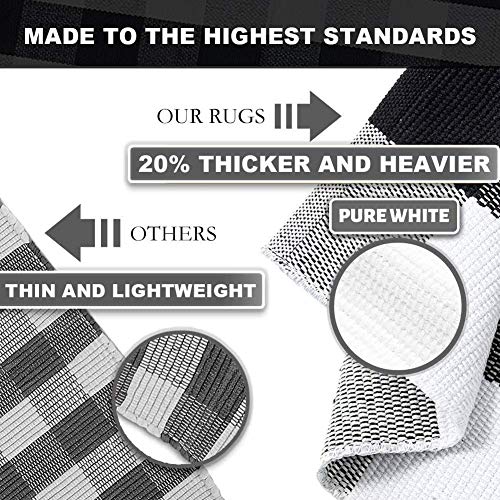 Buffalo Plaid Check Rug Runner Grey 2' x 6' Plaid Farmhouse Gray Runner