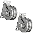SHINICO Double Groove Cable Fixed Pulley Block, Heavy Duty Stainless Steel, Bearing Inside, Good for Pulley Lifing System 2Pack