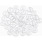 Tupalizy Clear Round Resin Buttons Small 2 Holes Sewing Backing Buttons for Shirt Coat Hat Pant Wedding Bridal Dress Scrapbooking Craft Needle Work Knitting Project, 100PCS (Clear, 9mm)