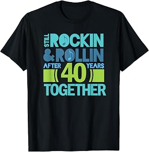 40th Anniversary T-shirt 40 Years Together Couples Gift T-Shirt