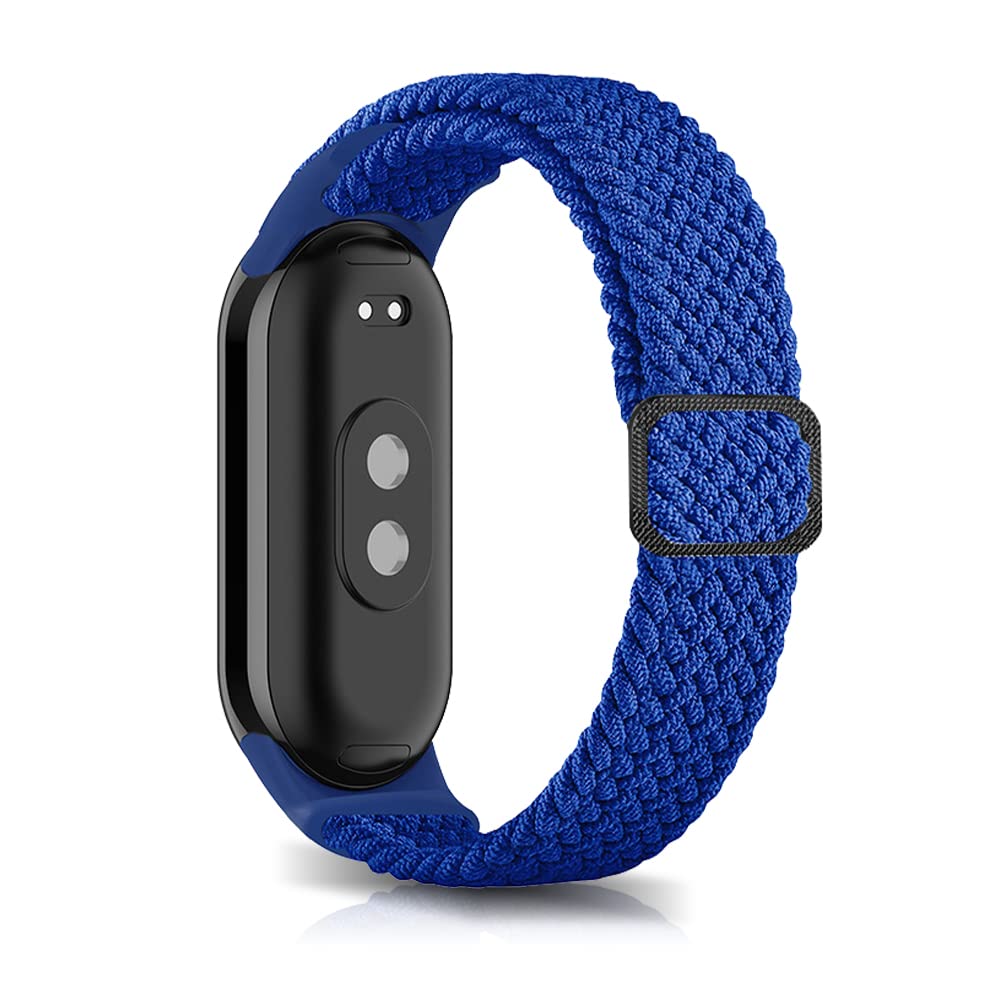 Niboow Strap Compatible with Xiaomi Smart Band 10/9 / 8, Men Women Adjustable Nylon Woven Elasticity Watch Bands Compatible with Xiaomi Mi Band 10/9 / 8 - Blue
