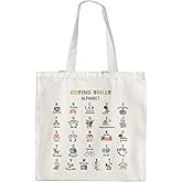 OTOUO Coping Skills Alphabet Mental Health Canvas Tote Bag,Inspirational Psychologist Gifts for Women Girls,Motivational Reusable Grocery Shopping Bags