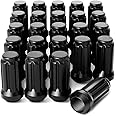 Orion Motor Tech M14x1.5 Lug Nuts Black with Spline Tuner, XL 2 inches Length Conical Wheel Nut, Compatible with Chevy GMC Fo