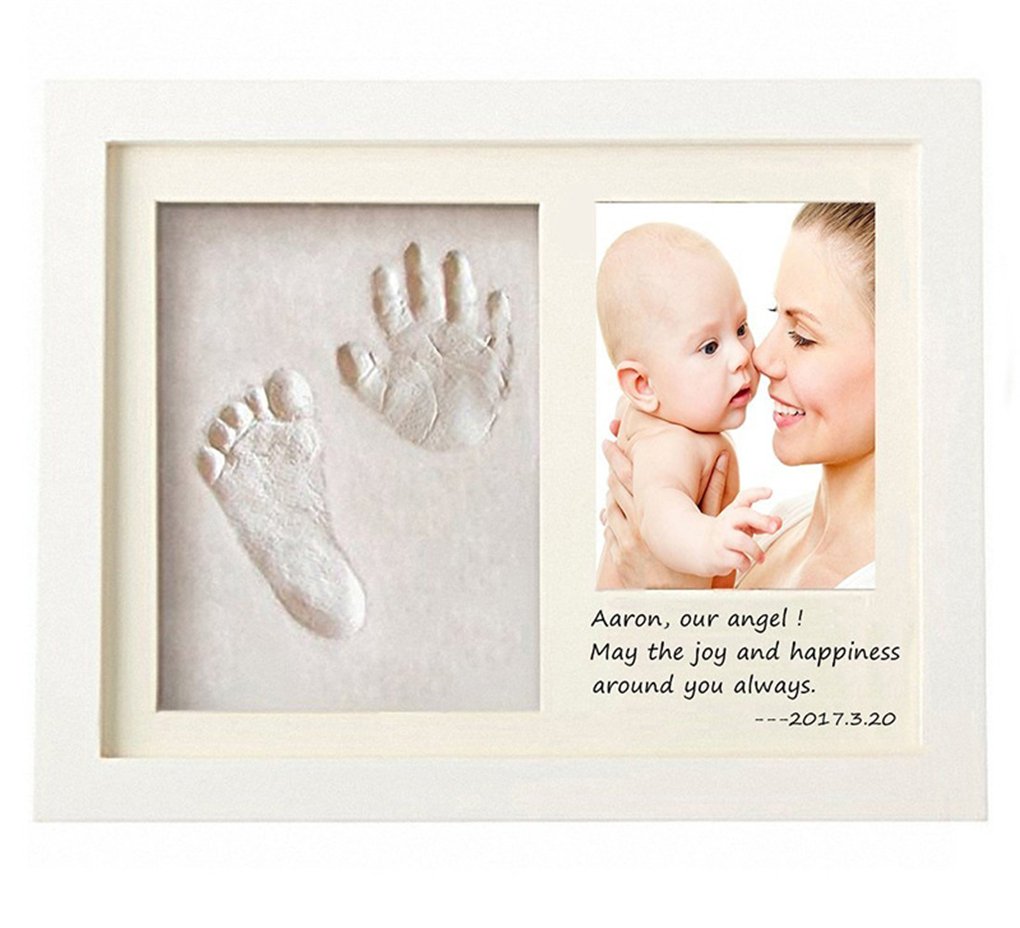 Baby Footprint Kit & Handprint Kit CHAWHO Baby Hand & Foot Print Frame Kit for Newborn Baby - Baby Prints Photo Frame Memorable Gifts/Keepsake for Boys and Girls Nursery Walls 5#