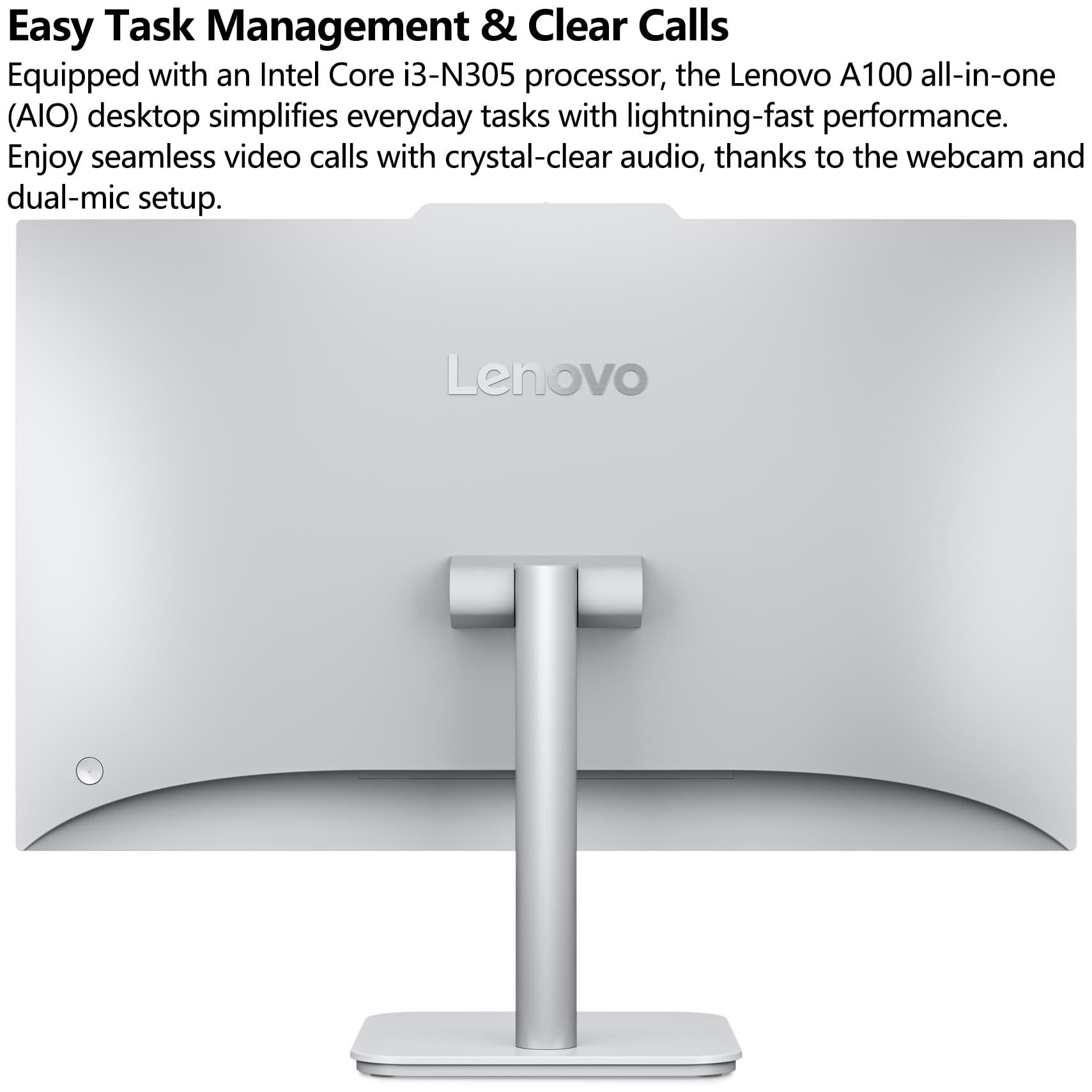 Lenovo 24 All-in-One Desktop Computer for Home Office, Intel Processor (Beat i3-1110G4), 23.8