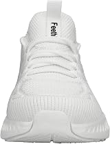 Feethit Women Trainers Casual Sneakers Lightweight Breathable White 5.5 view 4