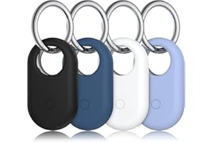 4-Pack Holder for Samsung Galaxy SmartTag 2 Case, Silicone Protective Case for Galaxy Smart Tag 2 with Keychain for Pets, Key