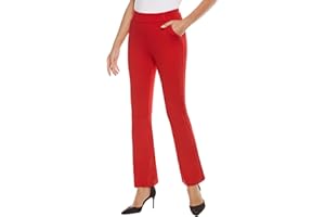 iChosy Women's Pull On Barely Bootcut Stretch Dress Pants