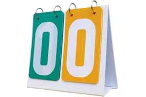 2 Digit Manual Scoreboard Flip Score Keeper for Volleyball Football Coaches, Tabletop Sports Scoreboard for Team Games & Comp