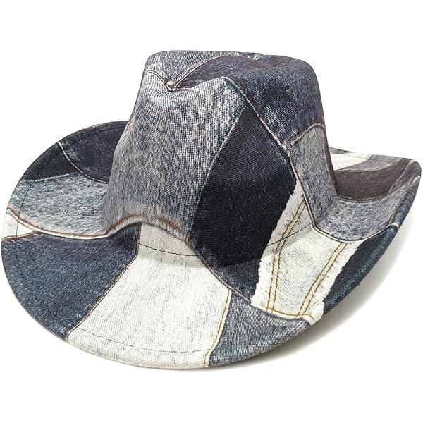 GOKTOW Suede Denim Cowboy Hat - Wide Brim Blue Cowgirl Hat  display picture 1
