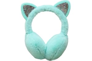 LiuSuper Winter Warm Fluffy Earmuffs Cute Cat Ear Muffs for Girls Women Headband Faux Fur Outdoor Earmuffs with Cat Ear