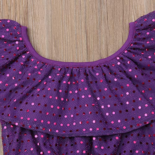Toddler Baby Girls Mermaid Outfits Set Off Shoulder Ruffle Crop Tops Fish Long Leggings Pants with Headband 3-4T