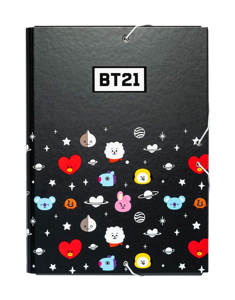 Grupo Erik A4 Folder - BT21 | 3 Flap Document Folder 13.4 x 10 inches - 34 x 25.5 cm | Document Organiser, School Folders | Kawaii Gifts, Kawaii Stationery