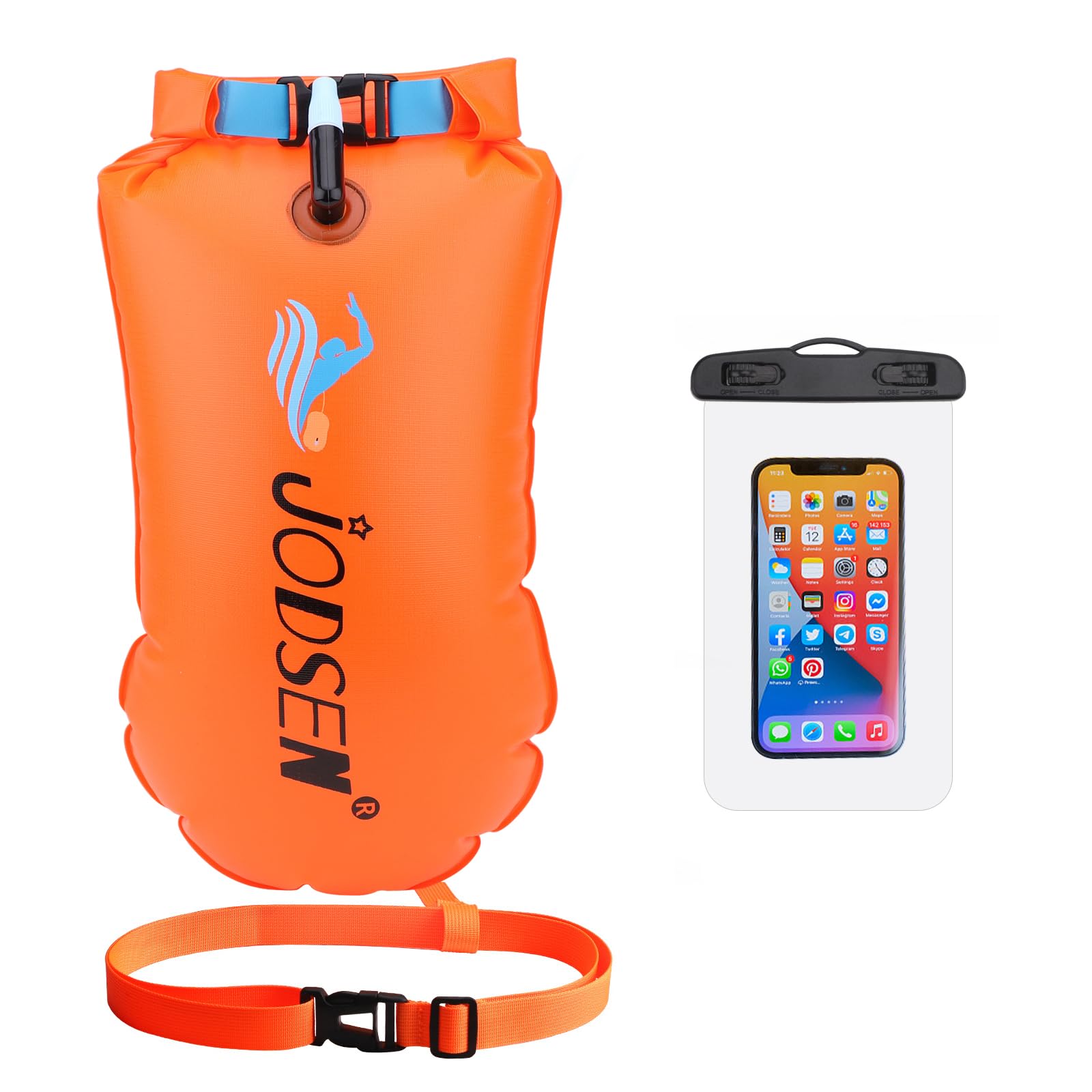 Swim Buoy Tow Float Dry Bag,Wild Swimming Float and Waterproof Phone Case,Inflatable Watertight Dry Bag,for Open Water Swimming Sports Kayakers Triathletes Snorkelers,Swim Bubble Highly Visible