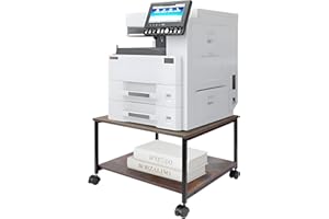 EMERIT Printer Stand,19.5''x19.5''x12.8'' 2 Tier Large Printer Laser Table Heavy Duty Rolling Printer Cart with Wheels for Home Office -100 LBS Each Tier